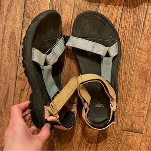 Teva Black and Tan Strappy Sandals